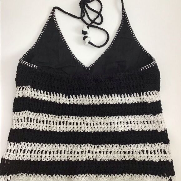 Boston Proper Crochet Stripe Halter Tie Top Sz XXS - Picture 3 of 8
